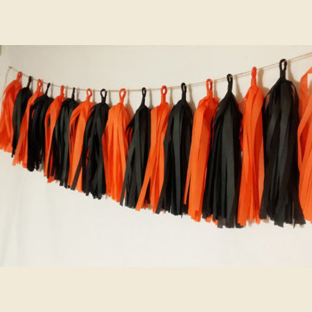 orange tassel garland