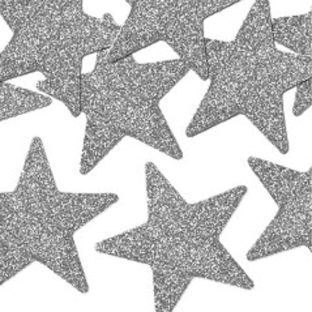 Silver Glittery Star Table Or Wall Decorations