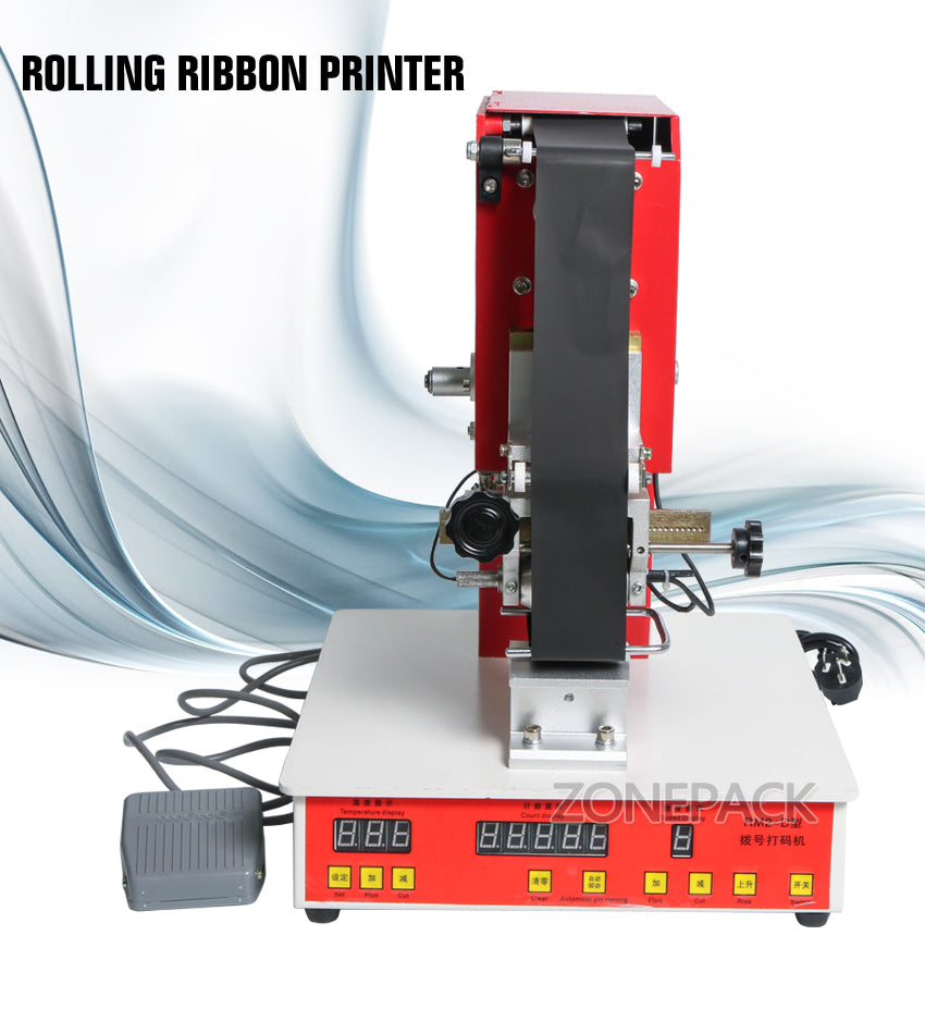 ZONESUN Rolling Ribbon Printer Electric Hot Thermal Printing Machine