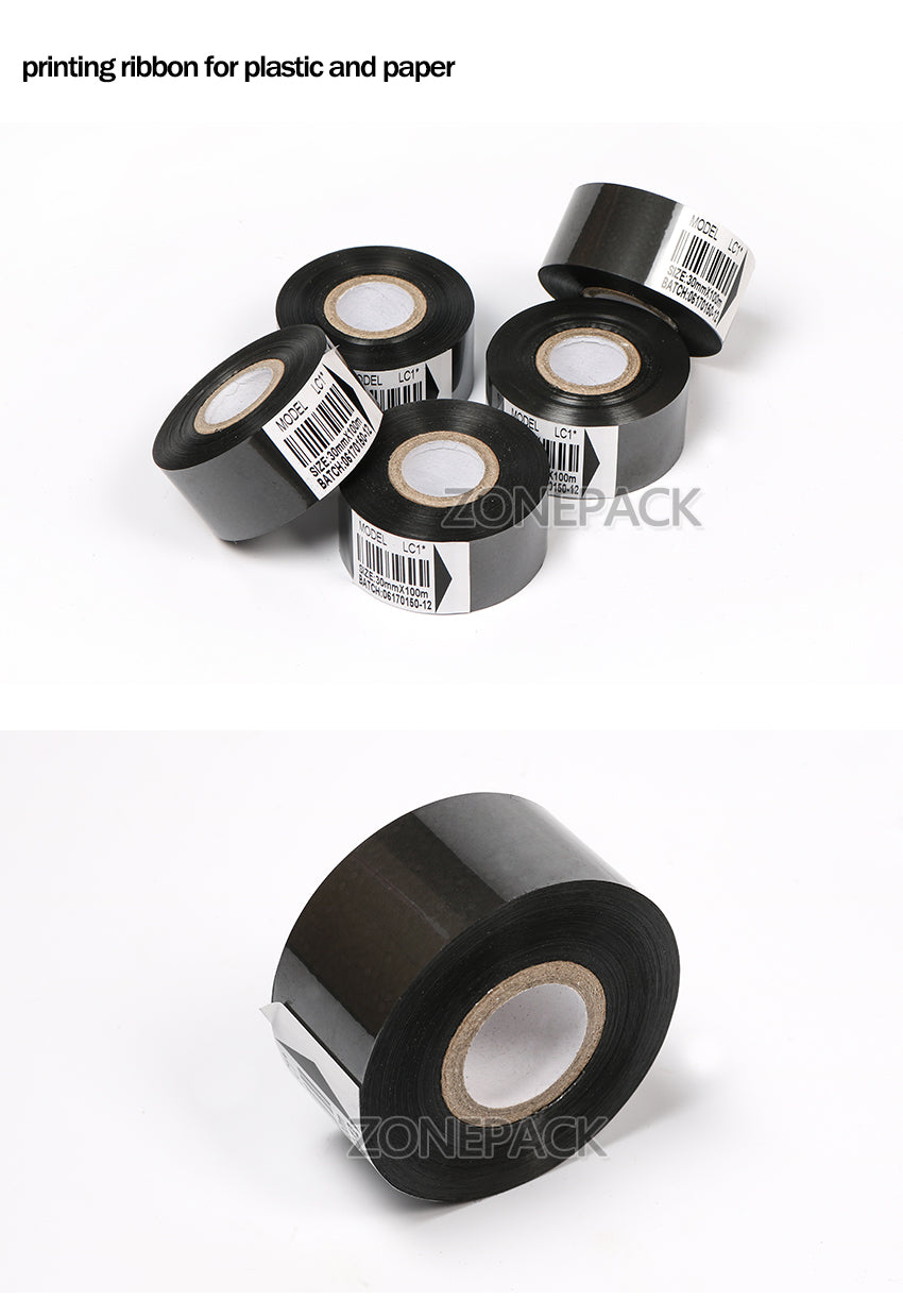 ZONEPACK 30mm*100m thermal ribbon date printing ribbon for DY-8, HP241B