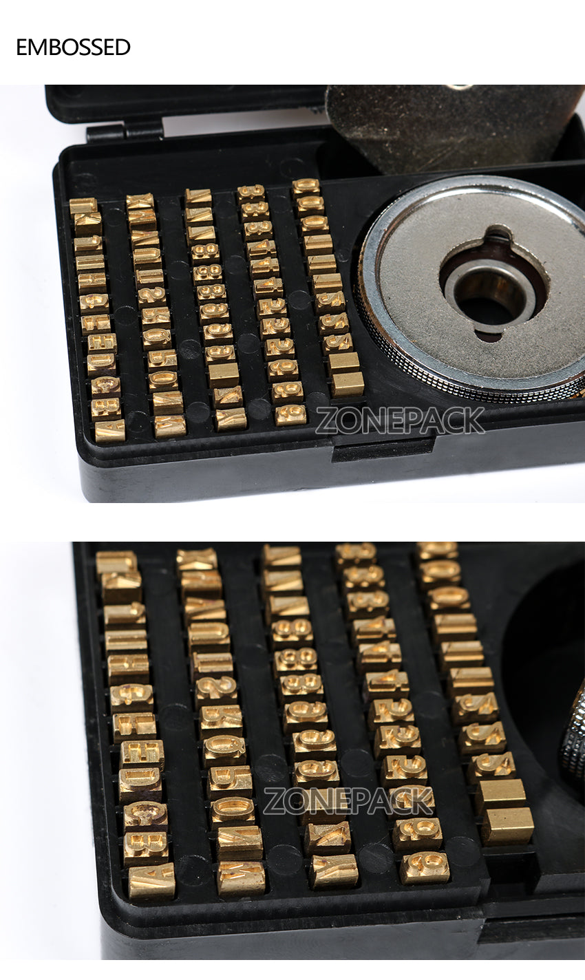 ZONEPACK Heat Stamping Alphabet Set Heat Press Machine FR900 FR770 Alphabet Set Date Coding Machine Letter Numbers Brass Number for FR770