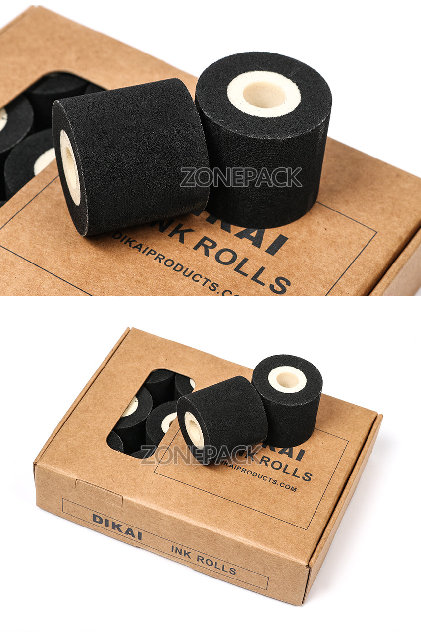 ZONEPACK Free Shipping Energy Saving Black Hot Printing Ink Roll for MY-380F, Good Quality Hot Ink Roll, Black Hot Print Rolls 12 Roll