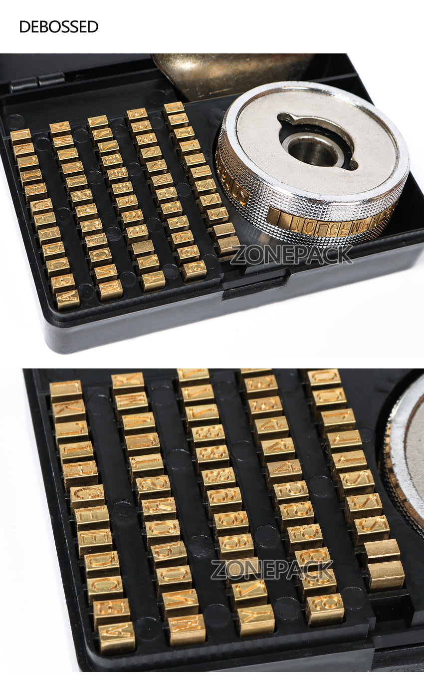 ZONEPACK Heat Stamping Alphabet Set Heat Press Machine FR900 FR770 Alphabet Set Date Coding Machine Letter Numbers Brass Number for FR770