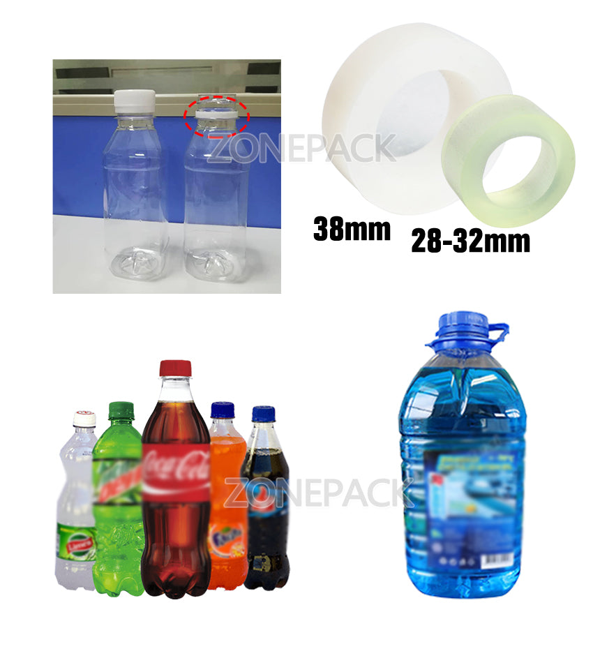 ZONESUN Capping Machine Chuck Cap for Capper 28-32mm 38mm 10- 50mm Round Plastic Bottle With Security Ring Silicone Capping