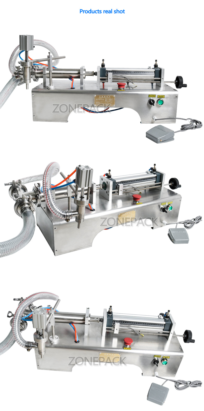 ZS-YT1 Pneumatic Piston Liquid Filler Shampoo Gel Water Wine Vinegar Coffee Oil Filling Machine