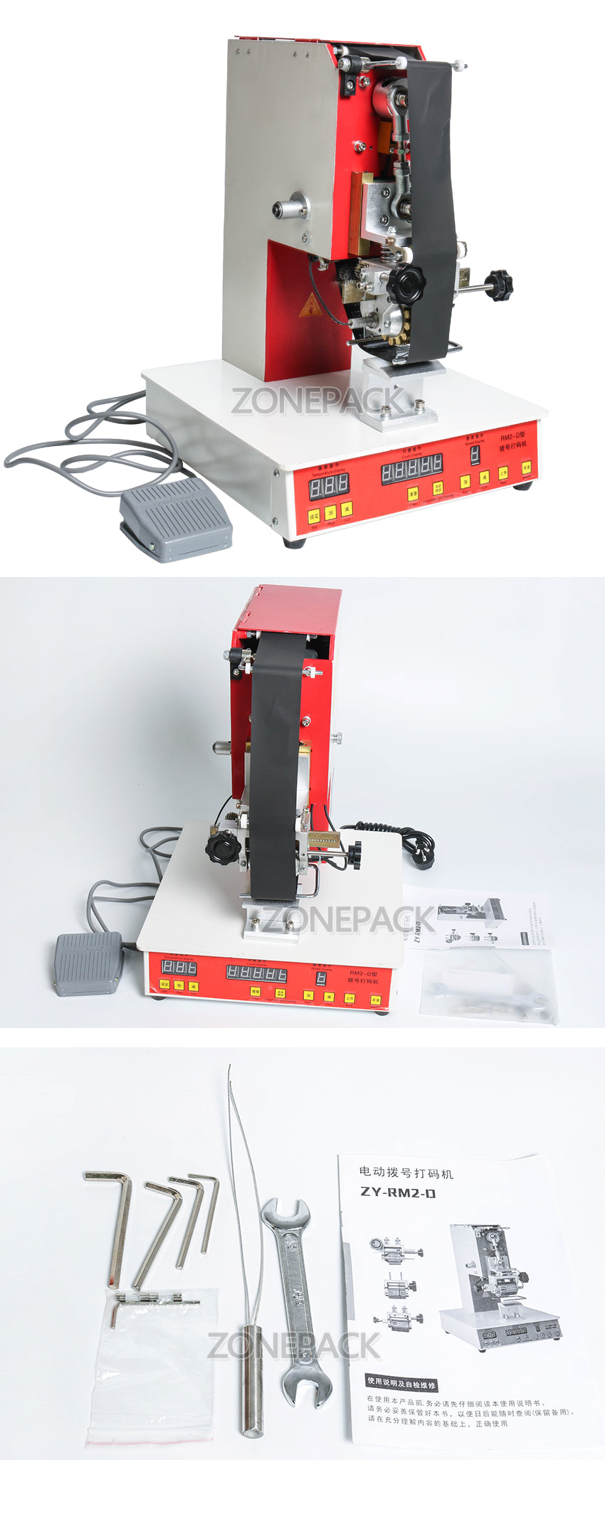 ZONESUN Rolling Ribbon Printer Electric Hot Thermal Printing Machine