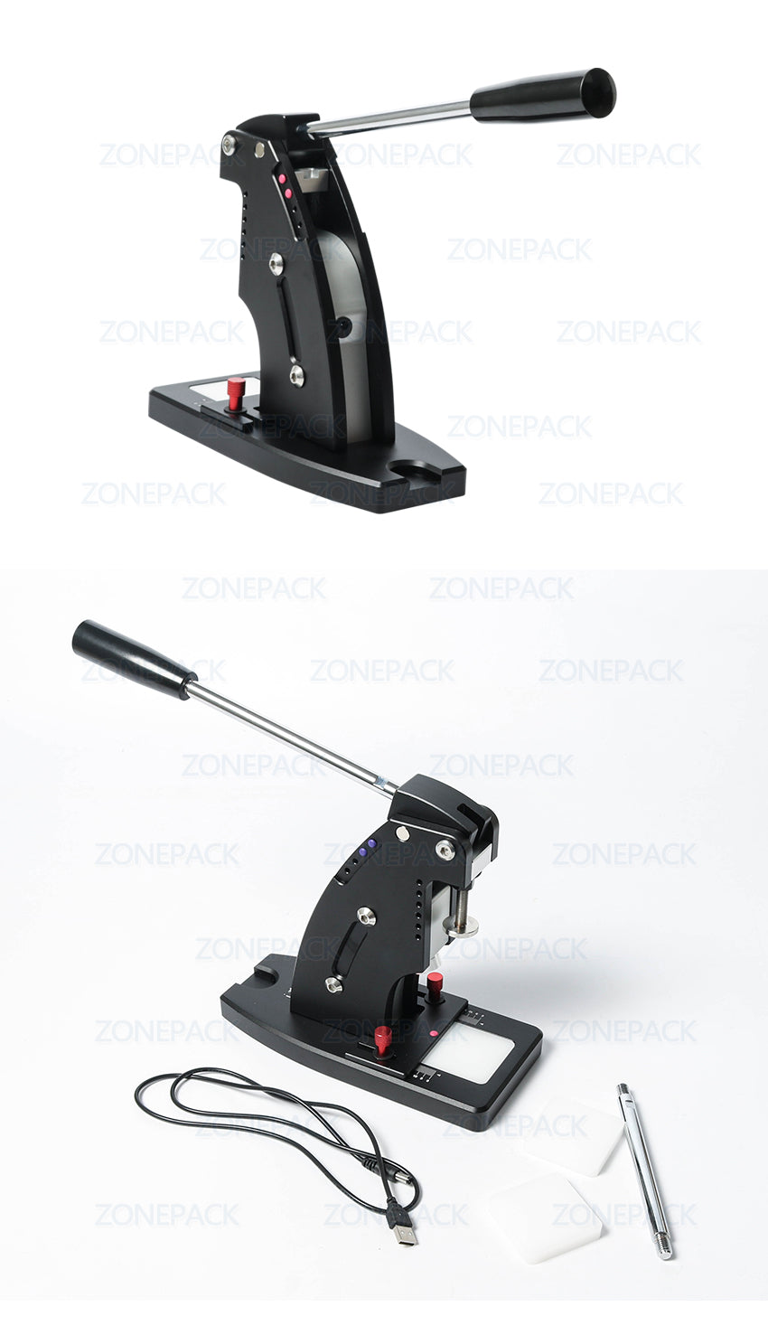 ZONEPACK Manual Leather Punching Machine Hand Pressing Machine For Round Hole Puncher Leather Edge Punching Chisel Stitching Tool