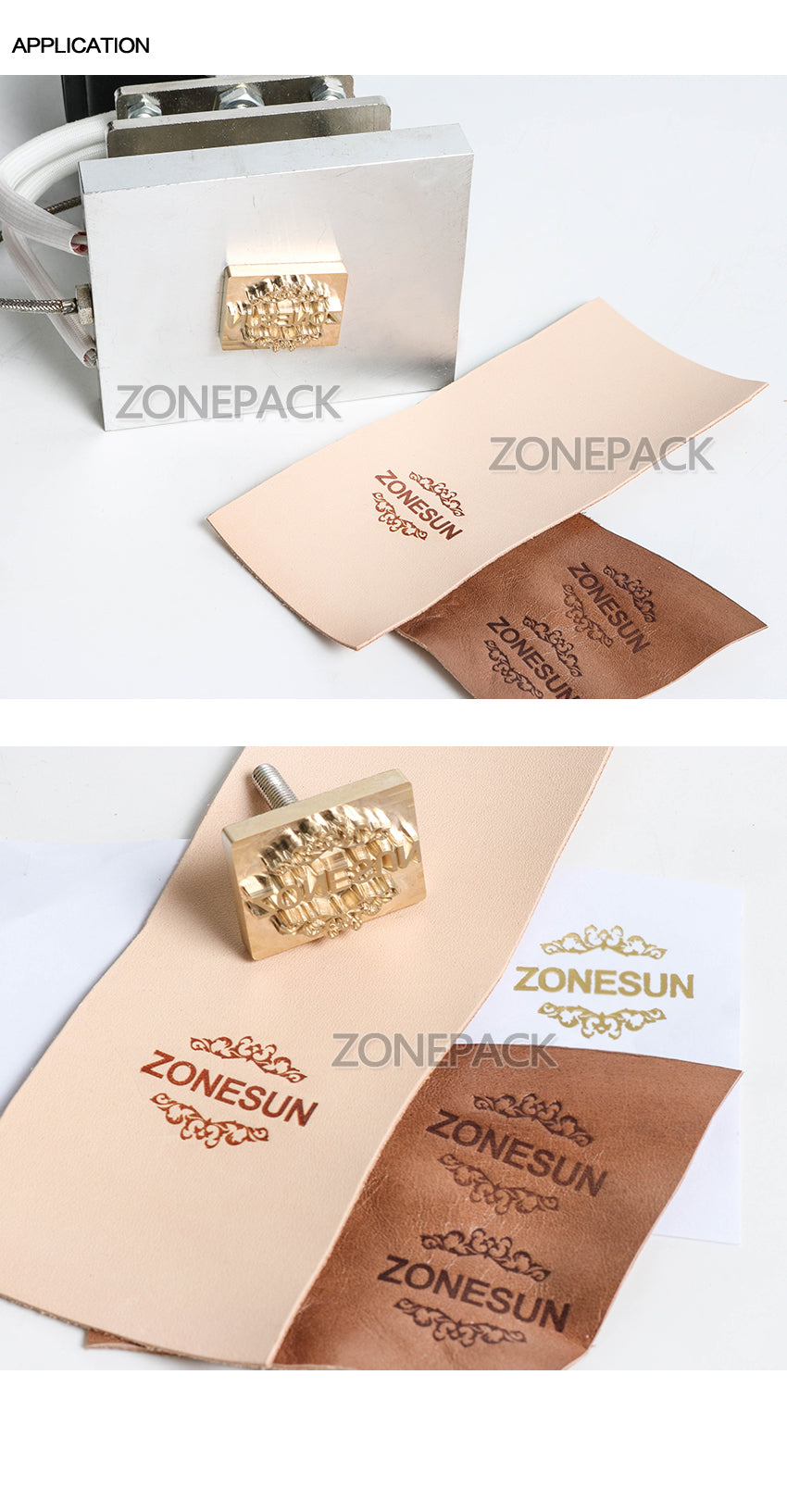 ZONEPACK 5x7cm 8x10cm 10x13cm 500W Hot Stamping Tool, Manual Logo Embosser, Wood Leather Book Branding Iron