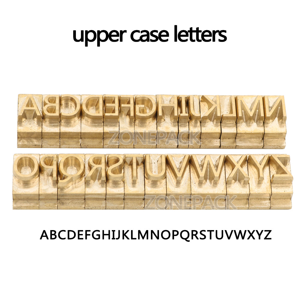 ZONEPACK Brass Letter Stamping Mold Hot Foil Stamping Copper Alphabet Letters Set