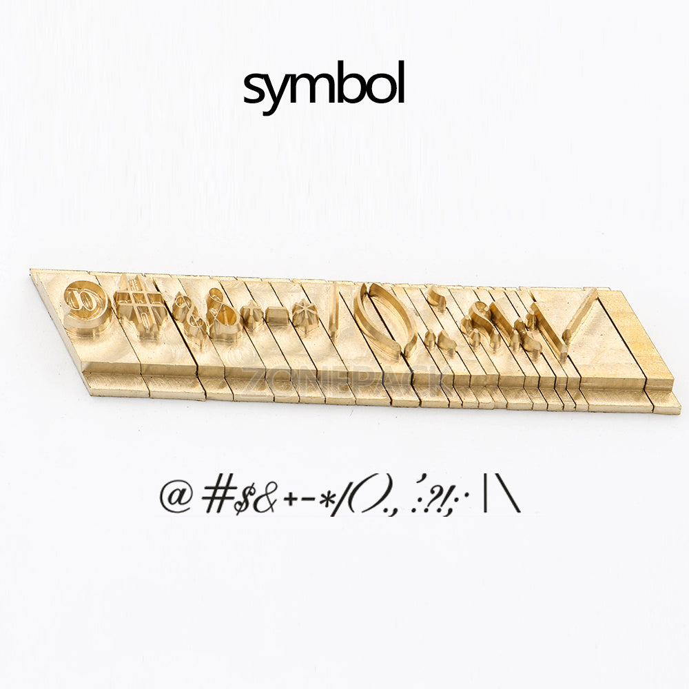 ZONEPACK Brass Letter Stamping Mold Hot Foil Stamping Copper Alphabet Letters Set
