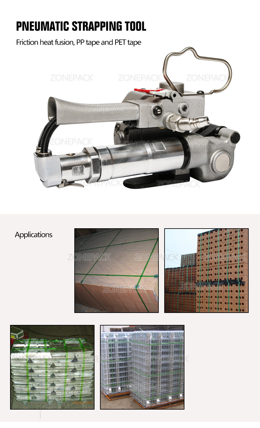 ZONESUN XQD-19 Pneumatic Strapping Tool,  PP and PET , Strapping Machine 1/2Inch to 3/4Inch (13-19mm)