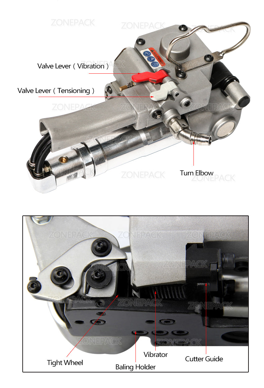 ZONESUN XQD-19 Pneumatic Strapping Tool,  PP and PET , Strapping Machine 1/2Inch to 3/4Inch (13-19mm)