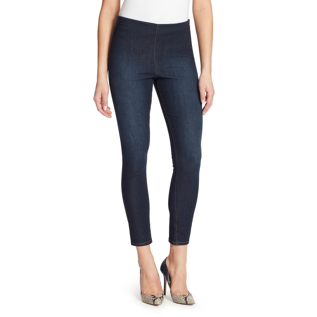 High-Rise Seamless Pull On Ankle Jeans 