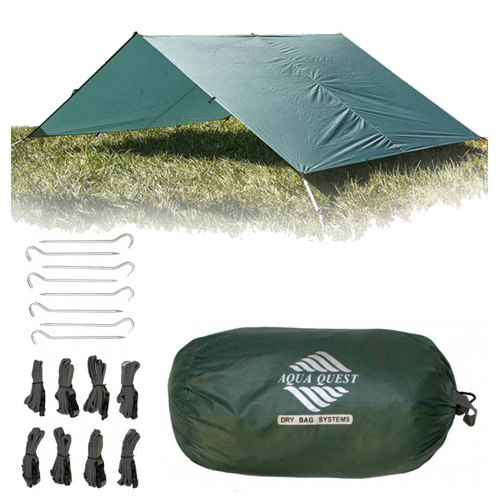 Guide Sil Tarp Kit Large 13 X 10 Ft Aqua Quest Waterproof 