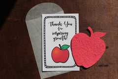 Thank you for inspiring growth - SET OF 8 - includes color printed card, seed paper, and envelope - SALT effect - Teacher Mom gifts and Mother's Day Gifts for Teacher Moms 2020