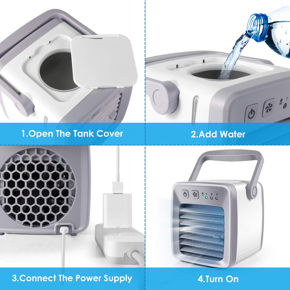 portable air water cooler fan