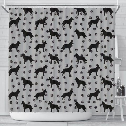 Malinois Dog Paws Pattern Print Shower Curtains-Free Shipping