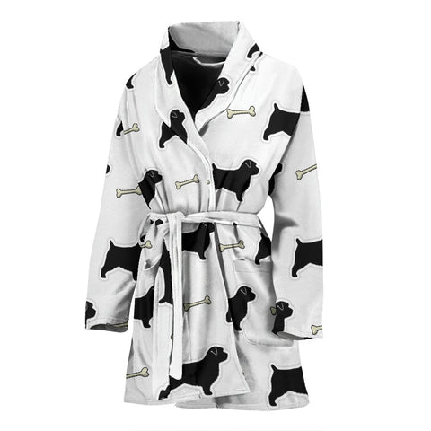 Norfolk Terrier Patterns Print Women's Bath Robe-Free Shipping