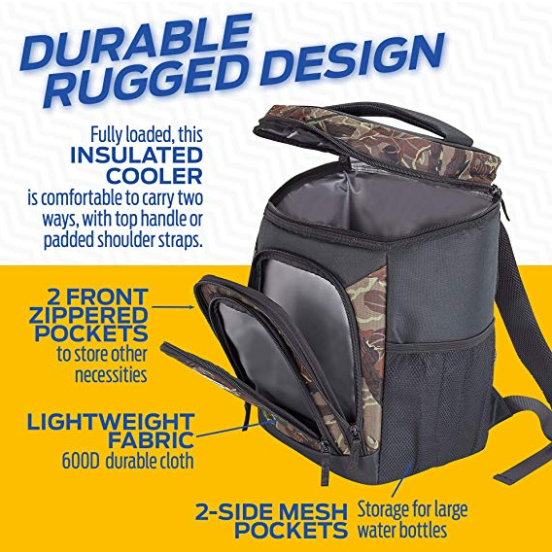Picnic Backpack Hiking Cooler Bag Insulated Party Leakproof Backpack Cooler Grocery Haul Insulated Backpack Arteesol 28L Cooler Backpack BBQ Camping Spacious Portable Cooler for Picnic