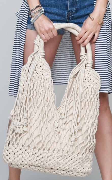 macrame hobo bag