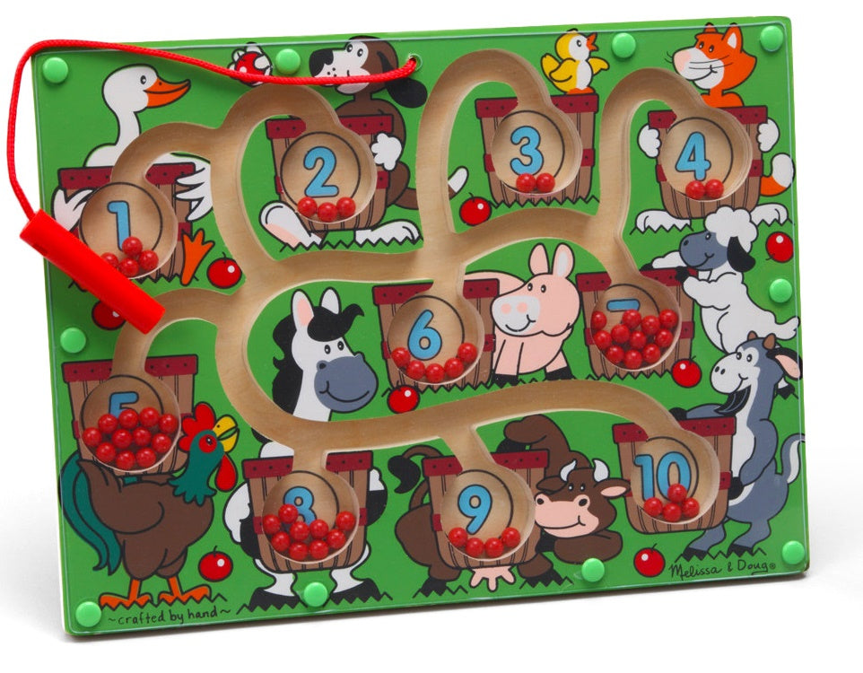 Details about   MELISSA & DOUG MAGNETIC WAND NUMBER MAZE APPLE COUNTING FINE MOTOR SKILLS BOARD 
