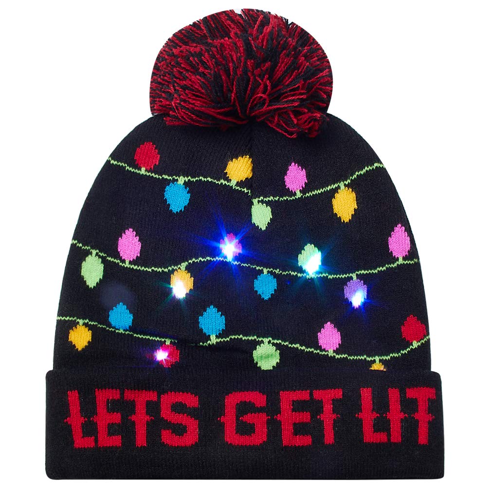 light up knit hat