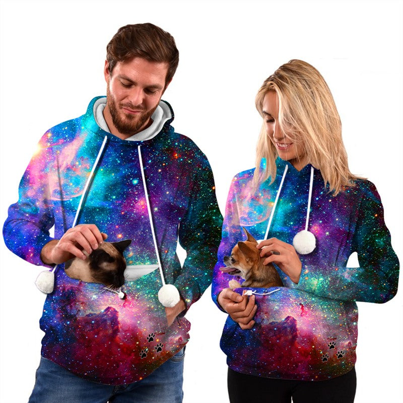 mens cat pouch hoodie