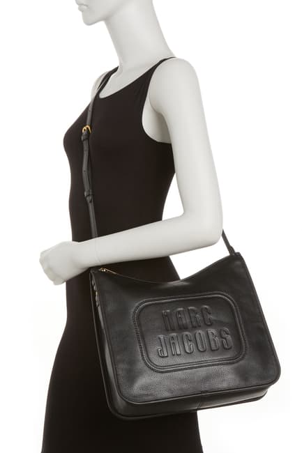 marc jacobs the retro logo embossed leather crossbody bag