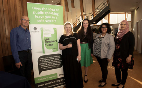 Graham with Maddy Woodman (Henley Careers), Eloise Cook (Publisher at Pearson),  Naeema Pasha (Director of Henley Careers), and Shanies Mughal (Henley Careers).
