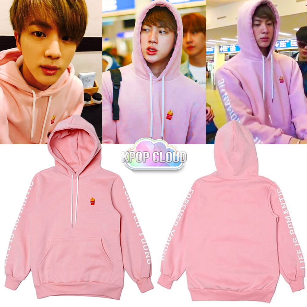 jin pink hoodie