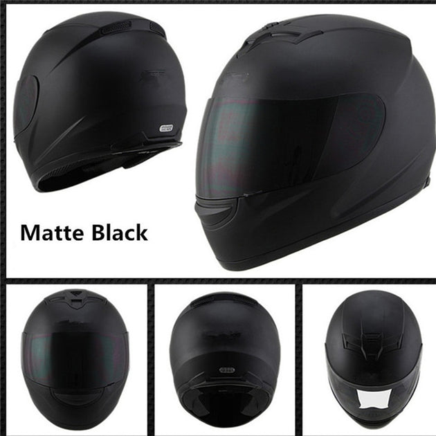 Full Face Motorcycle Helmet Matte Black or Gloss Black S M L XL