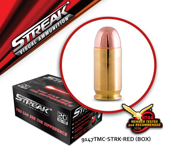 Streak 9 mm Luger 147 gr Total Metal - Red - Box of 20