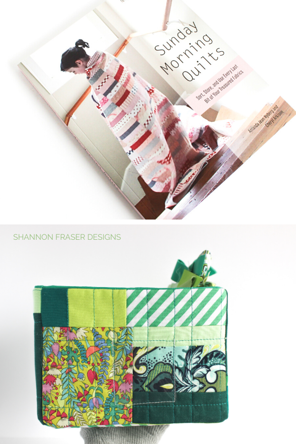 Sunday Morning Quilts book + green improv quilted storage box | Shannon Fraser Designs