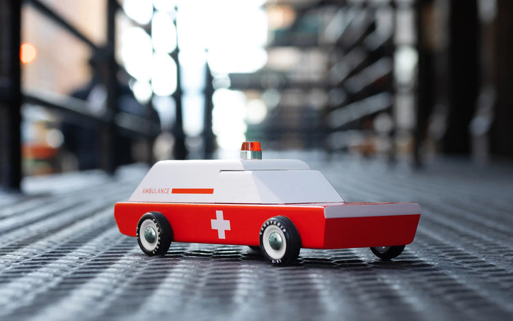 Candylab Toys Ambulance Car - Modern Vintage Emergency Vehicle