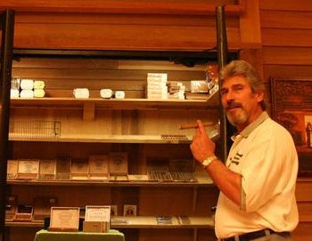 Vince standing by one of our humidor.