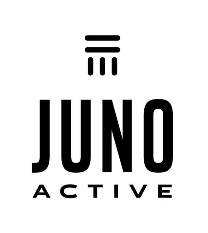 JunoActive logo, black with modern column and the words "JUNO ACTIVE" under the column.
