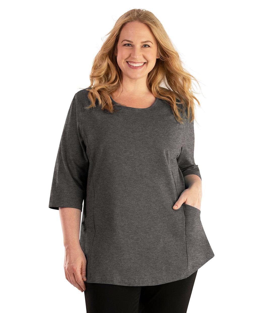 stretch naturals pocketed top-plus size activewear athletic