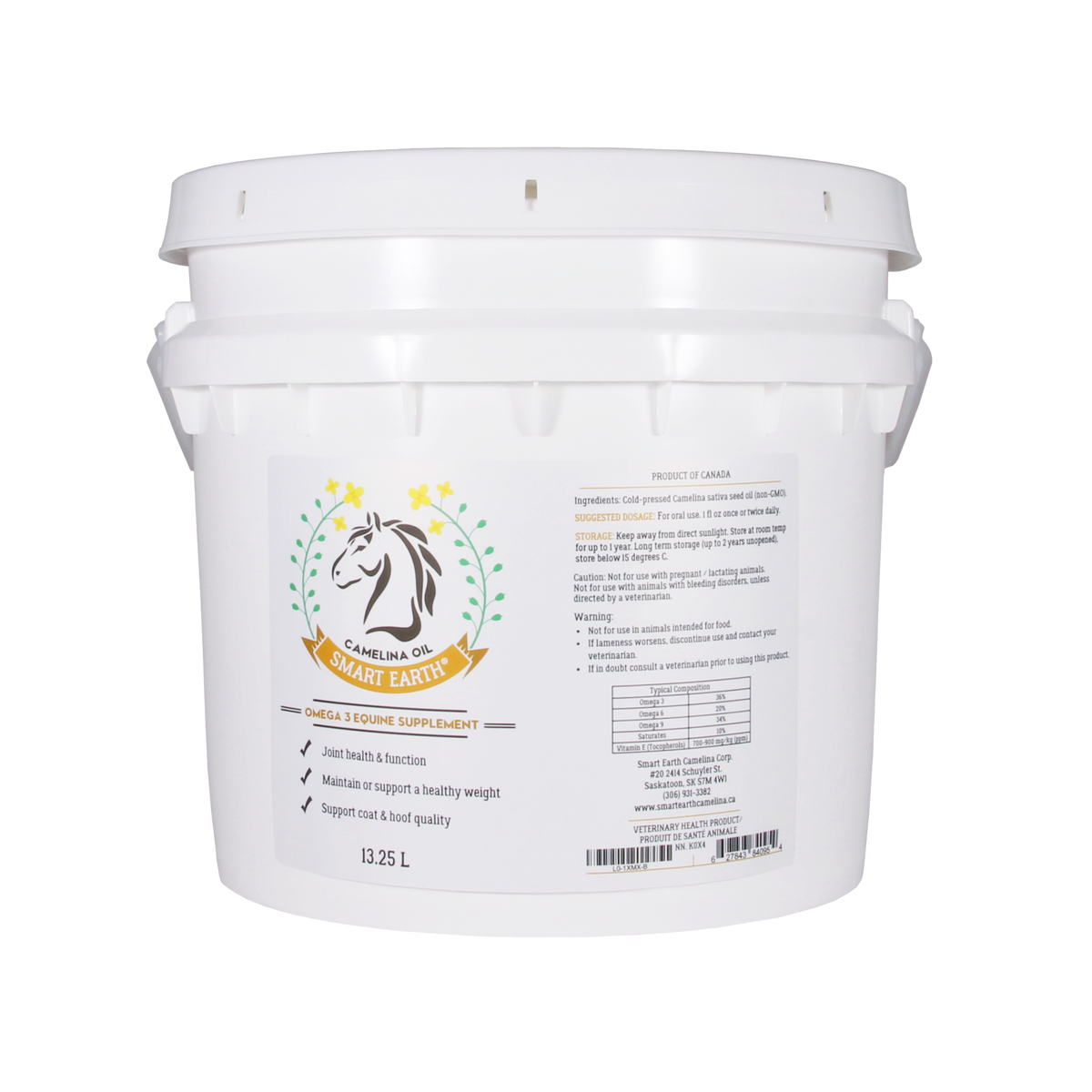 Camelina Oil for Equine - 13.25L Pail | Smart Earth Seeds