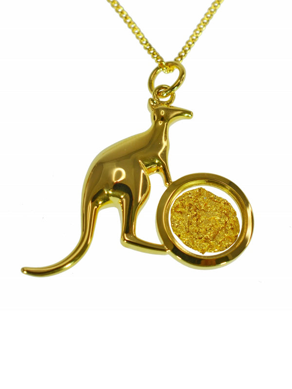 gold kangaroo pendant