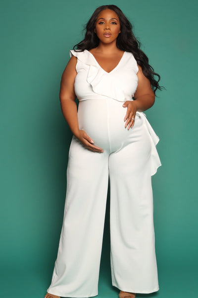 white pregnancy jumpsuit