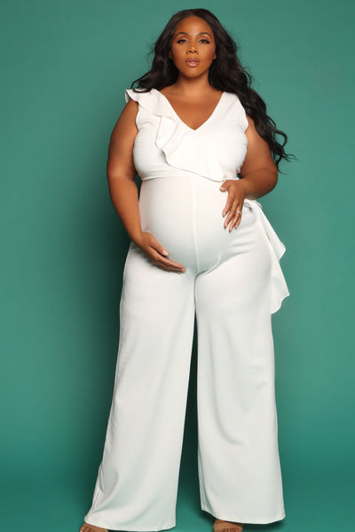 Pink Maternity Plus Size Jumpsuit, Pregnant guest outfit, Baby Shower – Chic Bump