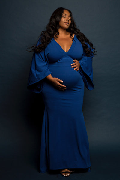 plus size baby blue maternity dress