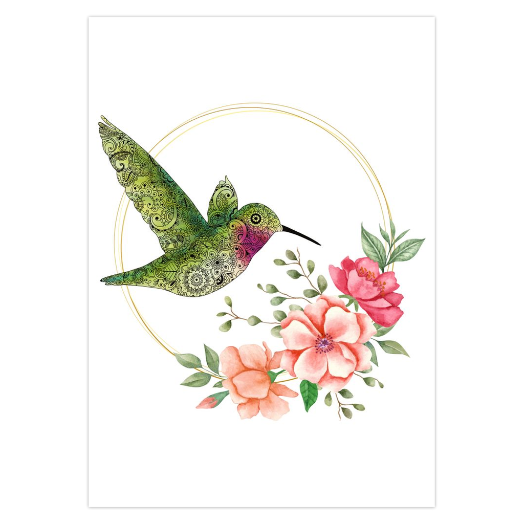 hummingbirds and flowers drawings