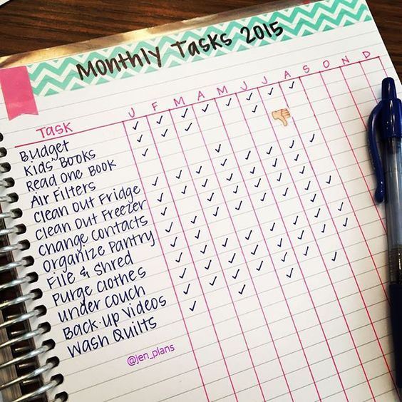 monthly tasks tracker