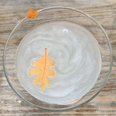 Fall Martini with Edible Leaves and Glitter Vodka