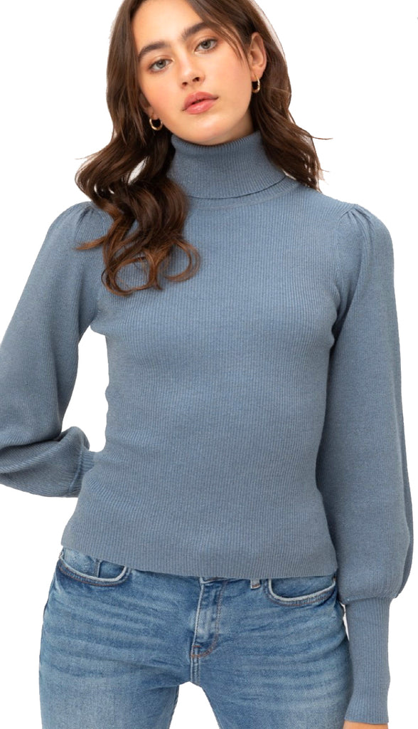 shimmer turtleneck sweater