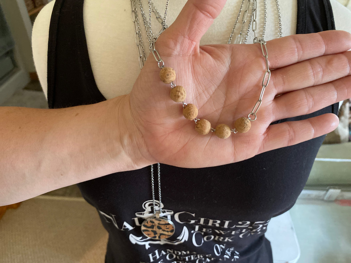 Cork Bead Necklace