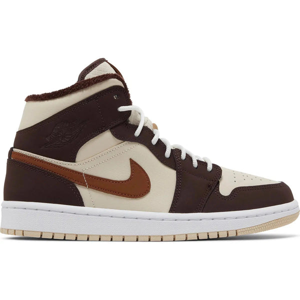 brown air jordan 1 with pink laces