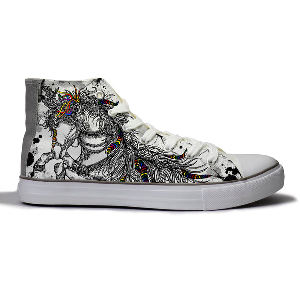 patterned canvas shoes