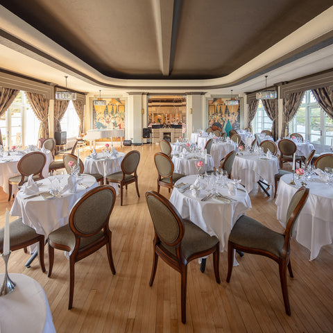 The ballroom hosts black tie dinner every evening